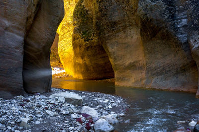 Rock formations in cave