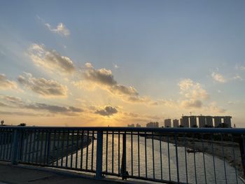 View of bridge against sky during sunset