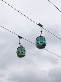 Low angle view of ski lift against sky