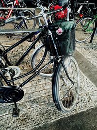 Bicycles parked at parking lot