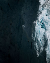 High angle view of frozen lake