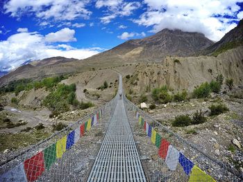 Panoramic view of mountains against sky