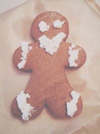 High angle view of cookies on table