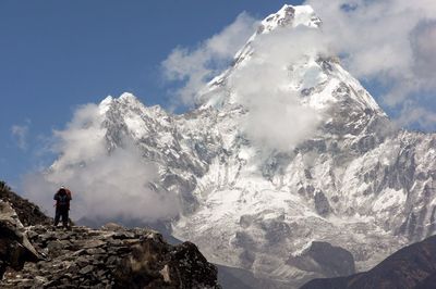 Scenic view of ama dablam mountain