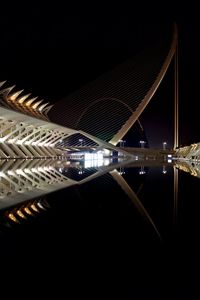 Low angle view of illuminated city at night