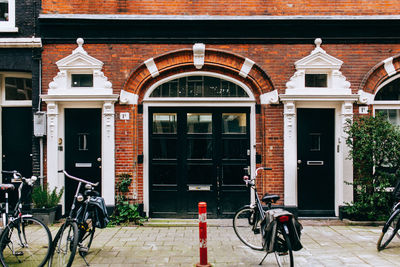 Cars parked in front of building