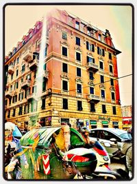 Low angle view of buildings in city