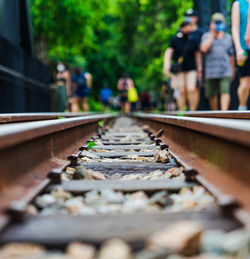 Surface level of railroad track