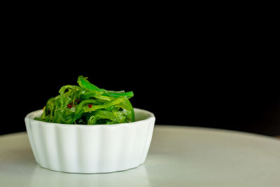 Close-up of juice in bowl on table