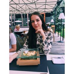 Young woman at restaurant