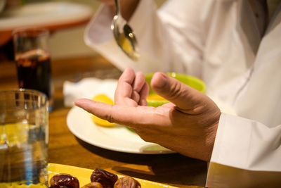 Close-up of hand holding food