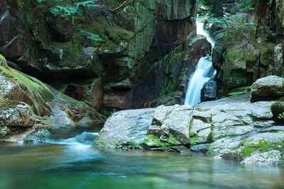 Scenic view of waterfall