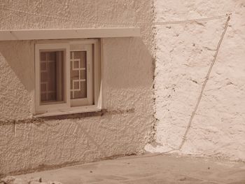 Closed door of building