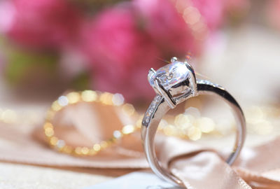 Close-up of wedding rings