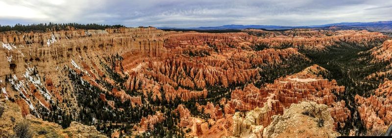 Scenic view of landscape against cloudy sky