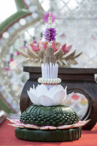 Close-up of cake on table