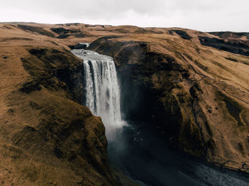 Scenic view of waterfall