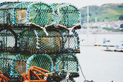 Crab baskets on the quay