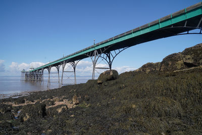 Bridge over river against clear sky