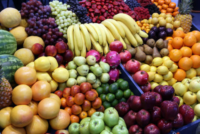 Full frame shot of apples for sale at market stall