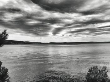 View of sea against cloudy sky