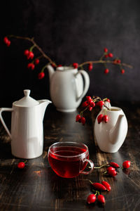 Close-up of teapot on table