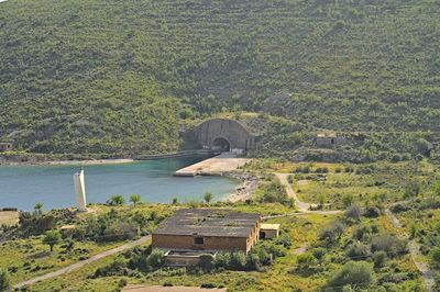 Scenic view of landscape and bridge