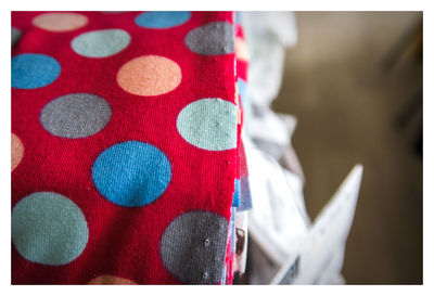 Close-up of polka dot textile