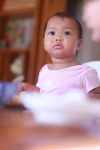 Close-up of cute baby girl