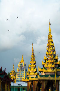 Low angle view of temple building against sky