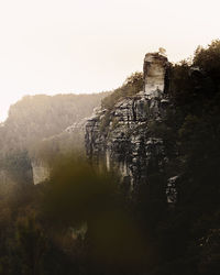 Old ruin building against clear sky