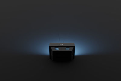 Close-up of usb stick against black background