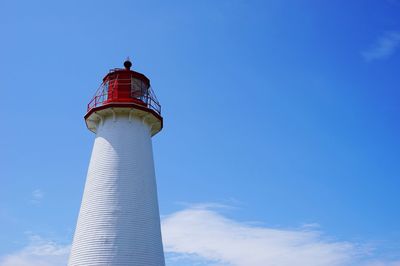 Low angle view of lighthouse against sky