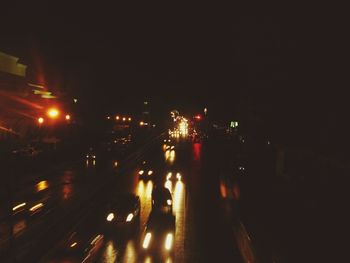 Traffic on road at night