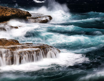 Scenic view of waterfall