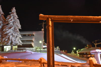 View of illuminated building