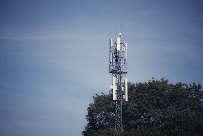 Communications tower against sky