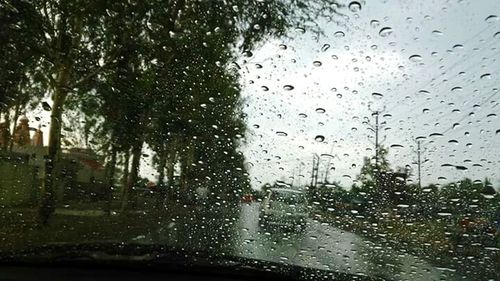 Rain drops on glass window