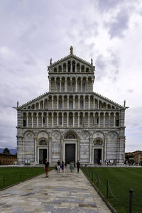 Facade of historic building against sky