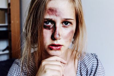 Close-up portrait of young woman