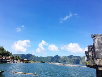 View of calm blue sea against sky