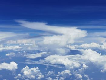 Low angle view of clouds in blue sky