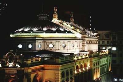 Illuminated built structure at night