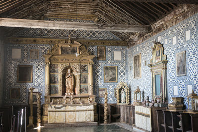 View of statues in temple