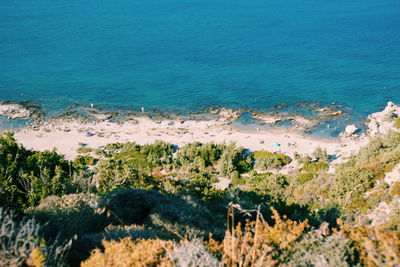 High angle view of beach