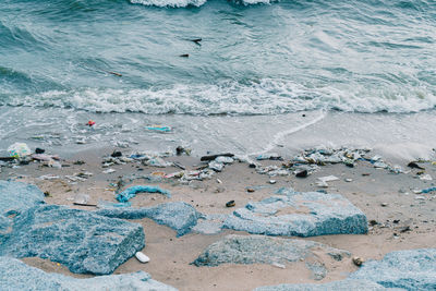 High angle view of beach