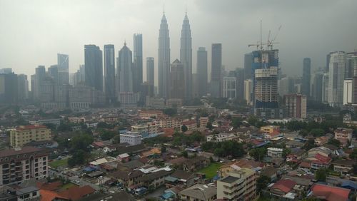 Aerial view of buildings in city