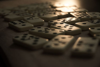 Close-up of computer keyboard on table