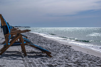 Scenic view of beach against sky