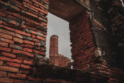 Low angle view of old building against sky